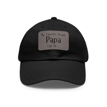 Load image into Gallery viewer, Papa Hat with Leather Patch (Black/Grey))
