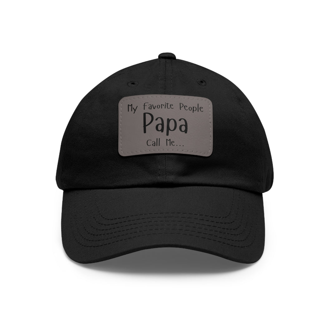 Papa Hat with Leather Patch (Black/Grey))