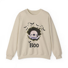 Load image into Gallery viewer, Halloween Boo! Mummy, Spiders, and Bats Sweatshirt
