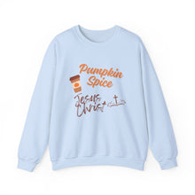 Load image into Gallery viewer, Pumpkin Spice &amp; Jesus Christ Faith Fall Sweatshirt
