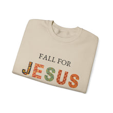 Load image into Gallery viewer, &quot;Fall For Jesus&quot; Sweatshirt with Sleeve Bible Verse
