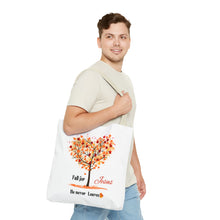 Load image into Gallery viewer, Decorative Fall Tree &quot;Fall for Jesus He never leaves&quot; Tote Bag
