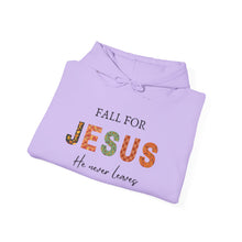 Load image into Gallery viewer, &quot;Fall for Jesus He Never Leaves&quot; Comfy Hoodie
