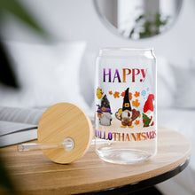 Load image into Gallery viewer, Happy Hallothanksmas Sipper Glass, 16oz
