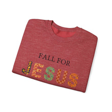 Load image into Gallery viewer, &quot;Fall For Jesus&quot; Sweatshirt with Sleeve Bible Verse
