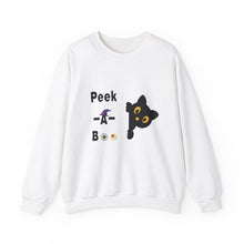 Load image into Gallery viewer, Cute Black Cat Halloween Peek-a-Boo Crewneck Sweater
