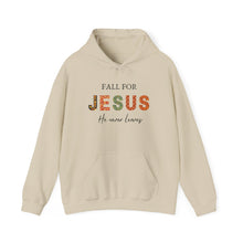 Load image into Gallery viewer, &quot;Fall for Jesus He Never Leaves&quot; Comfy Hoodie
