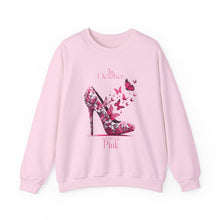 Load image into Gallery viewer, Butterfly High Heel-Breast Cancer Awareness Sweatshirt
