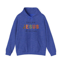 Load image into Gallery viewer, &quot;Fall for Jesus He Never Leaves&quot; Comfy Hoodie
