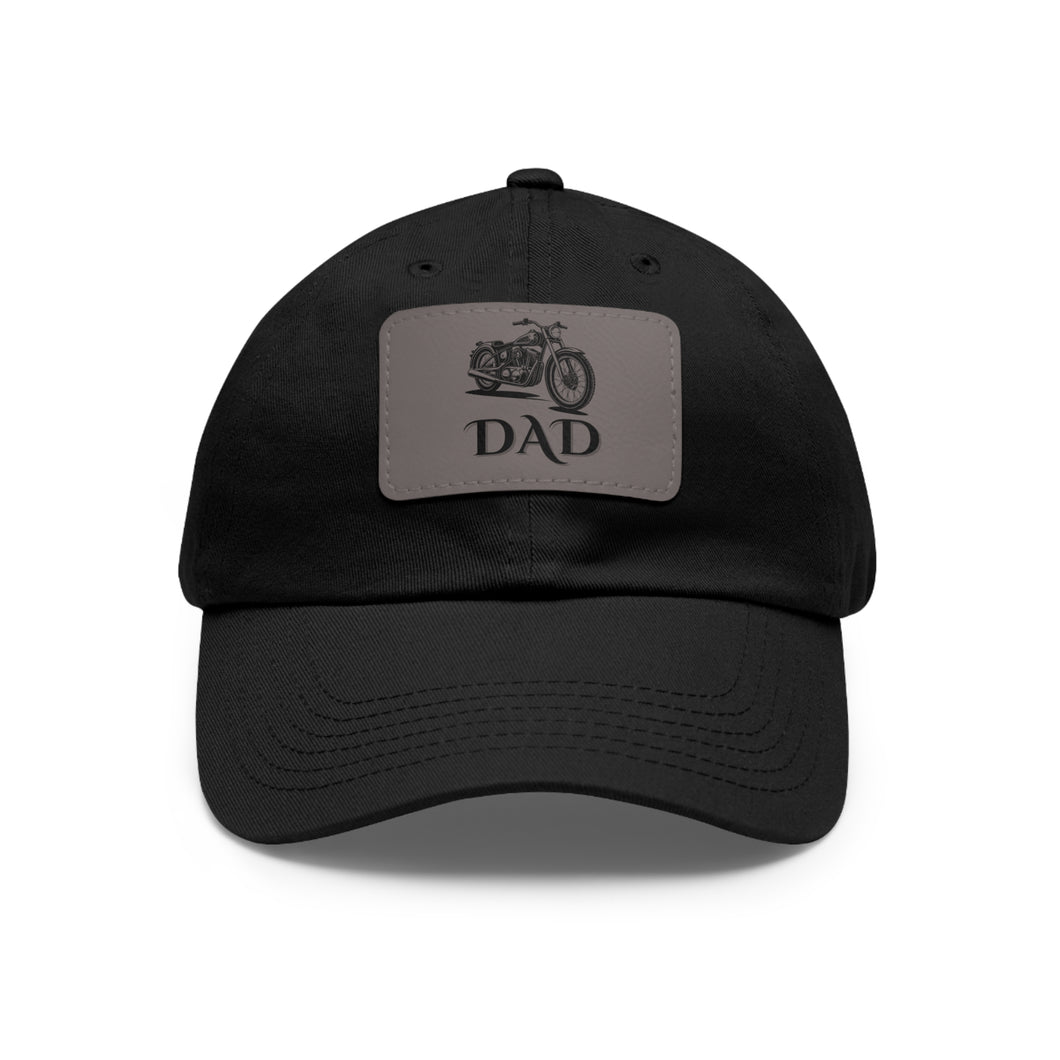 Motorcycle Dad Hat with Leather Patch