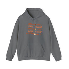 Load image into Gallery viewer, Fall Pumpkin Spice Hoodie Sweatshirt - Pumpkin Spice &amp; Jesus Christ Design
