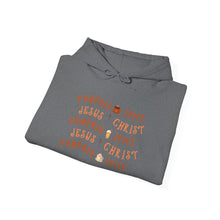 Load image into Gallery viewer, Fall Pumpkin Spice Hoodie Sweatshirt - Pumpkin Spice &amp; Jesus Christ Design
