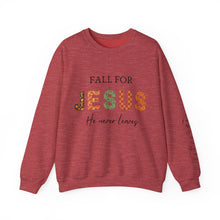 Load image into Gallery viewer, &quot;Fall For Jesus&quot; Sweatshirt with Sleeve Bible Verse
