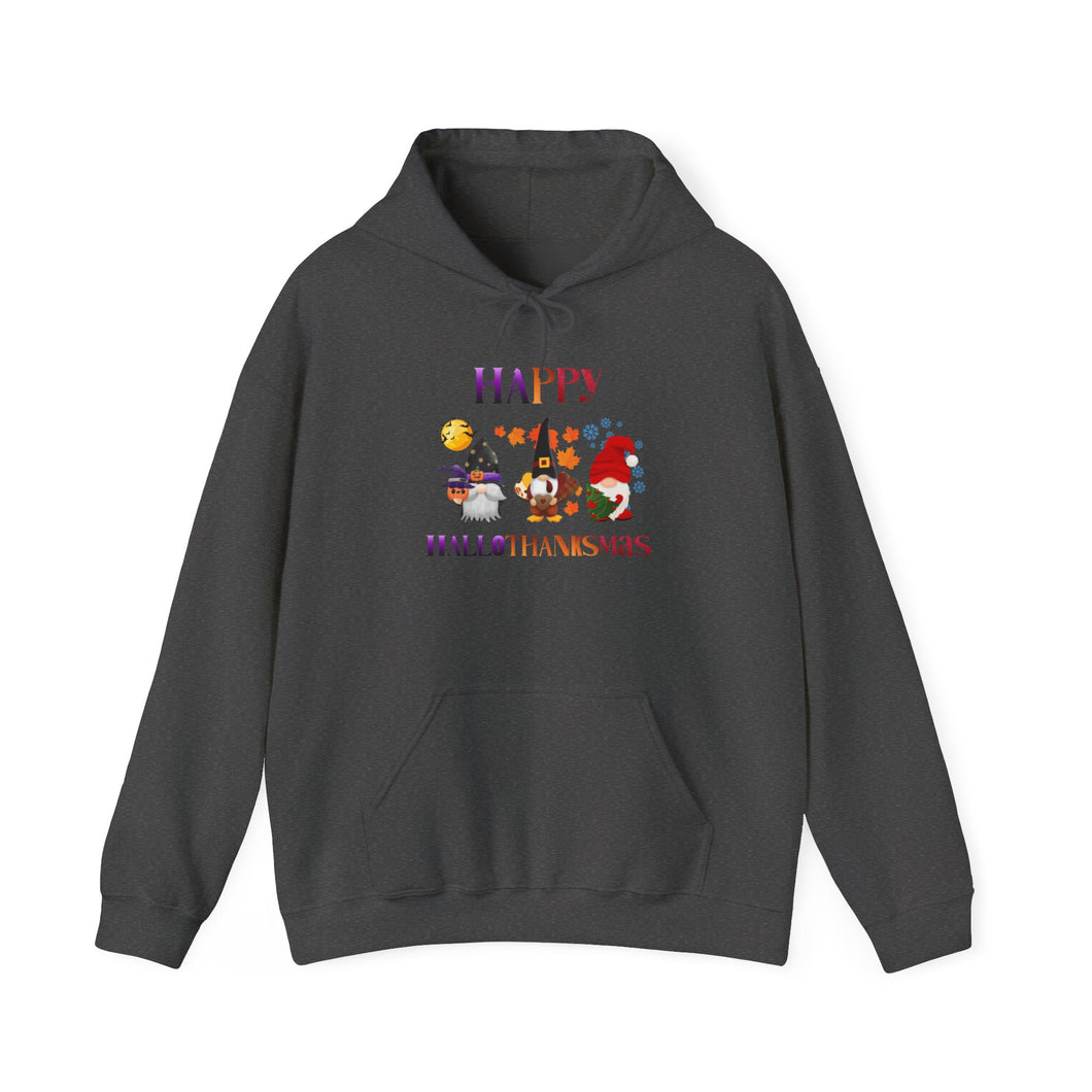 Happy Hallothanksmas Hoodie Sweater - Gnome Trio