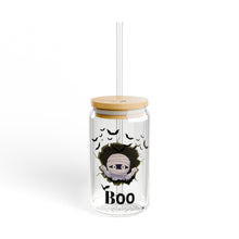 Load image into Gallery viewer, Sipper Glass - Halloween Mummy Boo Design 16oz
