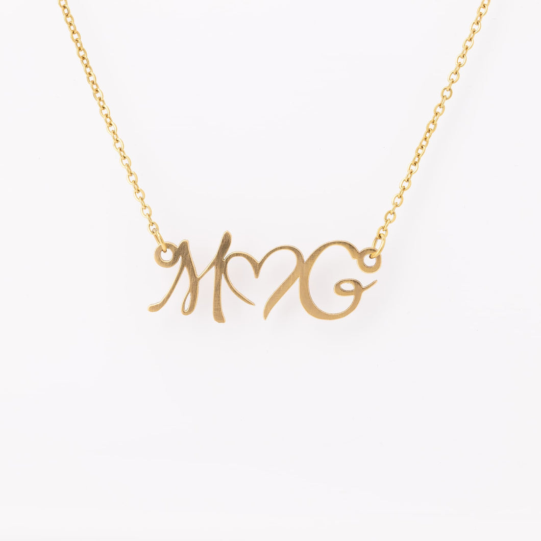 Double Initial Heart Necklace