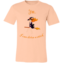 Load image into Gallery viewer, “Yes I Can Drive Stick” Funny Halloween Unisex Short-Sleeve Tee
