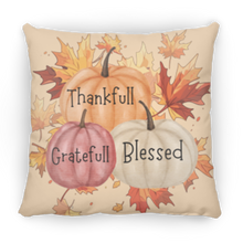 Load image into Gallery viewer, &quot;Thankfull-Gratefull-Blessed&quot; Medium Square Fall Pillow
