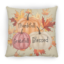 Load image into Gallery viewer, &quot;Thankfull-Gratefull-Blessed&quot; Medium Square Fall Pillow
