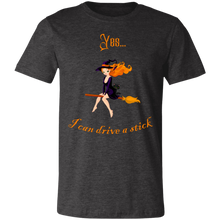 Load image into Gallery viewer, “Yes I Can Drive Stick” Funny Halloween Unisex Short-Sleeve Tee
