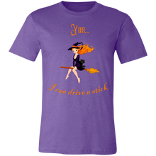 Load image into Gallery viewer, “Yes I Can Drive Stick” Funny Halloween Unisex Short-Sleeve Tee
