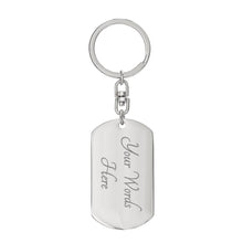 Load image into Gallery viewer, Love Is... Engraved Dog Tag Keychain
