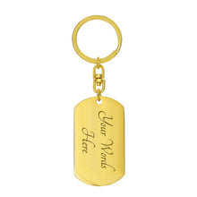 Load image into Gallery viewer, Love Is... Engraved Dog Tag Keychain
