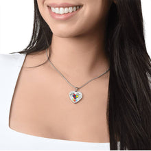 Load image into Gallery viewer, Autism &quot;Awesome Mom&quot; Heart Necklace
