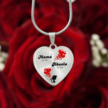 Load image into Gallery viewer, Mama-Est Abuela-Est Heart Necklace
