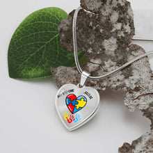 Load image into Gallery viewer, Autism &quot;Awesome Mom&quot; Heart Necklace
