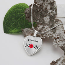 Load image into Gallery viewer, &quot;I Love You Mom&quot; Engraved Heart Necklace
