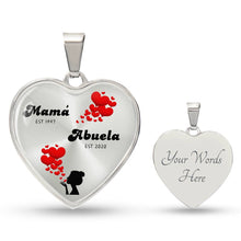 Load image into Gallery viewer, Mama-Est Abuela-Est Heart Necklace
