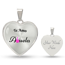 Load image into Gallery viewer, &quot;Te Amo Abuela&quot; Engraved Heart Necklace
