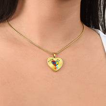 Load image into Gallery viewer, Autism &quot;Awesome Mom&quot; Heart Necklace
