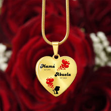 Load image into Gallery viewer, Mama-Est Abuela-Est Heart Necklace
