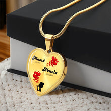 Load image into Gallery viewer, Mama-Est Abuela-Est Heart Necklace
