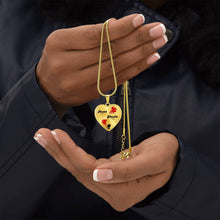 Load image into Gallery viewer, Mama-Est Abuela-Est Heart Necklace
