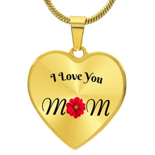 Load image into Gallery viewer, &quot;I Love You Mom&quot; Engraved Heart Necklace
