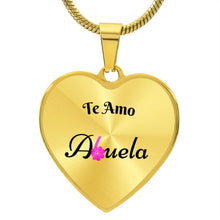 Load image into Gallery viewer, &quot;Te Amo Abuela&quot; Engraved Heart Necklace
