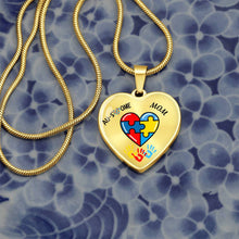 Load image into Gallery viewer, Autism &quot;Awesome Mom&quot; Heart Necklace
