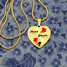 Load image into Gallery viewer, Mama-Est Abuela-Est Heart Necklace
