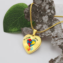 Load image into Gallery viewer, Autism &quot;Awesome Mom&quot; Heart Necklace
