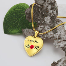 Load image into Gallery viewer, &quot;I Love You Mom&quot; Engraved Heart Necklace
