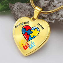 Load image into Gallery viewer, Autism &quot;Awesome Mom&quot; Heart Necklace
