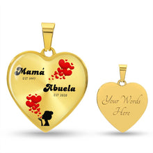 Load image into Gallery viewer, Mama-Est Abuela-Est Heart Necklace
