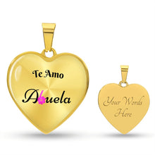 Load image into Gallery viewer, &quot;Te Amo Abuela&quot; Engraved Heart Necklace
