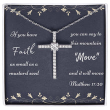 Load image into Gallery viewer, &quot;Faith as a Mustard seed&quot; CZ Cross Necklace
