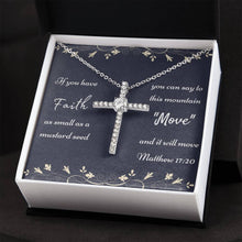 Load image into Gallery viewer, &quot;Faith as a Mustard seed&quot; CZ Cross Necklace
