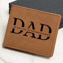 Load image into Gallery viewer, &quot;Love You To The Moon &amp; Back&quot; Leather Wallet For Dad
