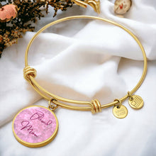 Load image into Gallery viewer, &quot;Blessed Mom&quot; Round Charm Bangle Bracelet
